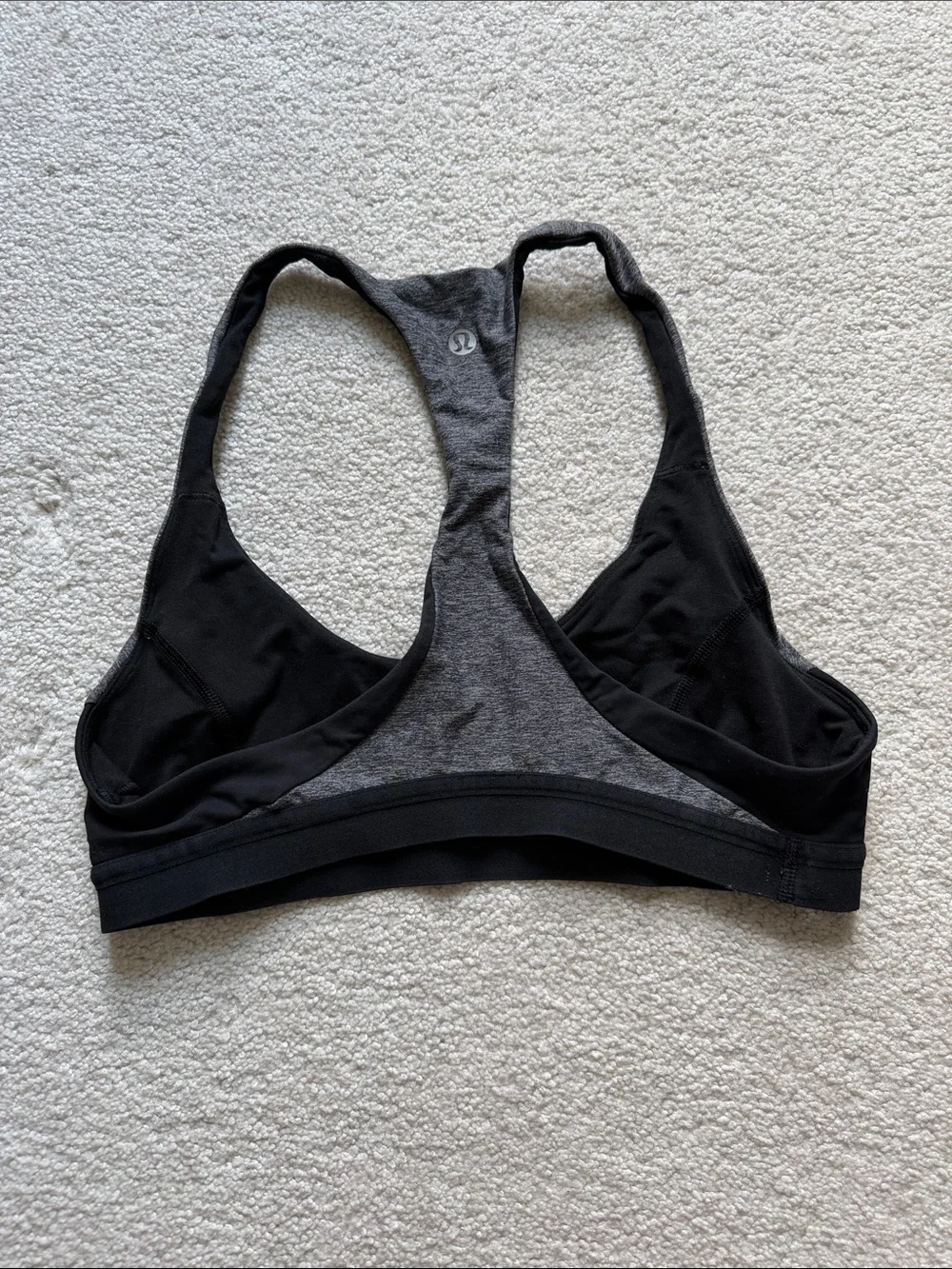 lululemon athletica Black & Gray Racerback Sports Bra with Removable Cups